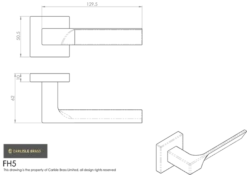 CARLISLE Set Manital Anthracite Flash Lever Furniture On Square Rose | FH5ANT