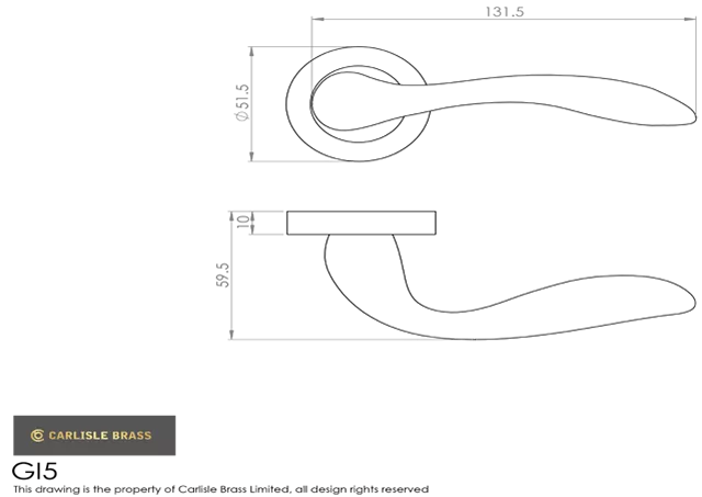 CARLISLE Set Manital Satin Chrome Giava Lever Furniture On Rose | GI5SC - Image 2