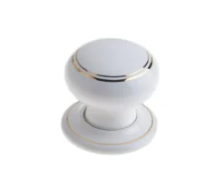 Frelan White Goldline Mortice Knob