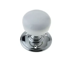 Frelan White Porcelain Mortice Knob Furniture On PC Rose
