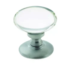 Frelan SC Oval Glass Mortice Knob Unsprung