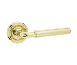 Set Jedo Polished Brass Elise Lever On Round Rose | JV650PB