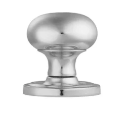 CARLISLE Set Manital Satin Chrome Concealed Fix Victorian Mushroom Mortice Knob | M35CSC