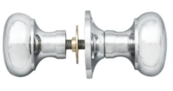 CARLISLE Set Manital Polished Chrome 56mm Victorian Mushroom Rim Knob | M35RSCP