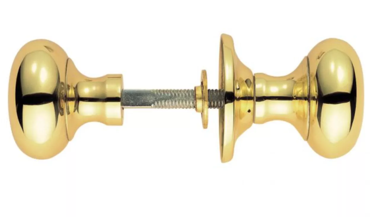 CARLISLE Set Manital Polished Brass 56mm Victorian Mushroom Rim Knob | M35RSPB