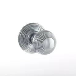 Atlantic Set Old English Polished Chrome Ripon Round Reeded Mortice Knob | OE50RMKPC