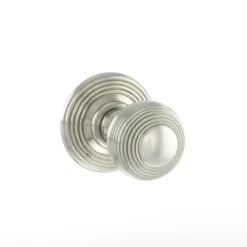 Atlantic Set Old English Polished Nickel Ripon Round Reeded Mortice Knob | OE50RMKPN