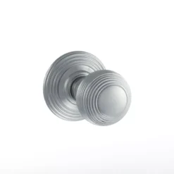 Atlantic Set Old English Satin Chrome Ripon Round Reeded Mortice Knob | OE50RMKSC