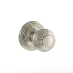 Atlantic Set Old English Satin Nickel Ripon Round Reeded Mortice Knob | OE50RMKSN