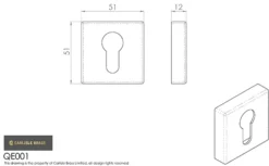 CARLISLE Manital Anthracite Euro Escutcheon | QE001ANT