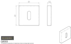 CARLISLE Manital Anthracite Standard Key Escutcheon | QE003ANT