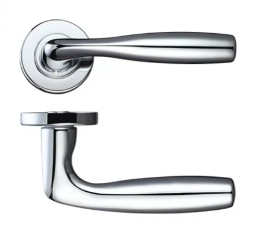Rosso Maniglie Corvus Lever Furniture In Polished Chrome | RM070CP