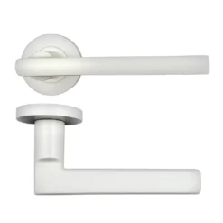Matt White Varese Lever On Round Rose | RT040PCW