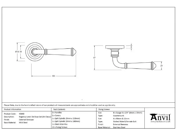 Set From The Anvil External Beeswax Regency Lever On Art Deco Rose | 45640 - Image 3