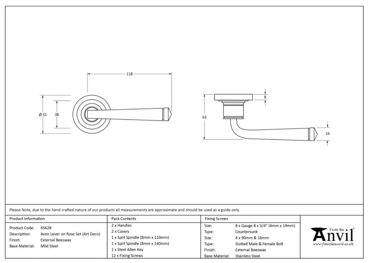 Set From The Anvil External Beeswax Avon Lever On Art Deco Rose | 45628 - Image 3