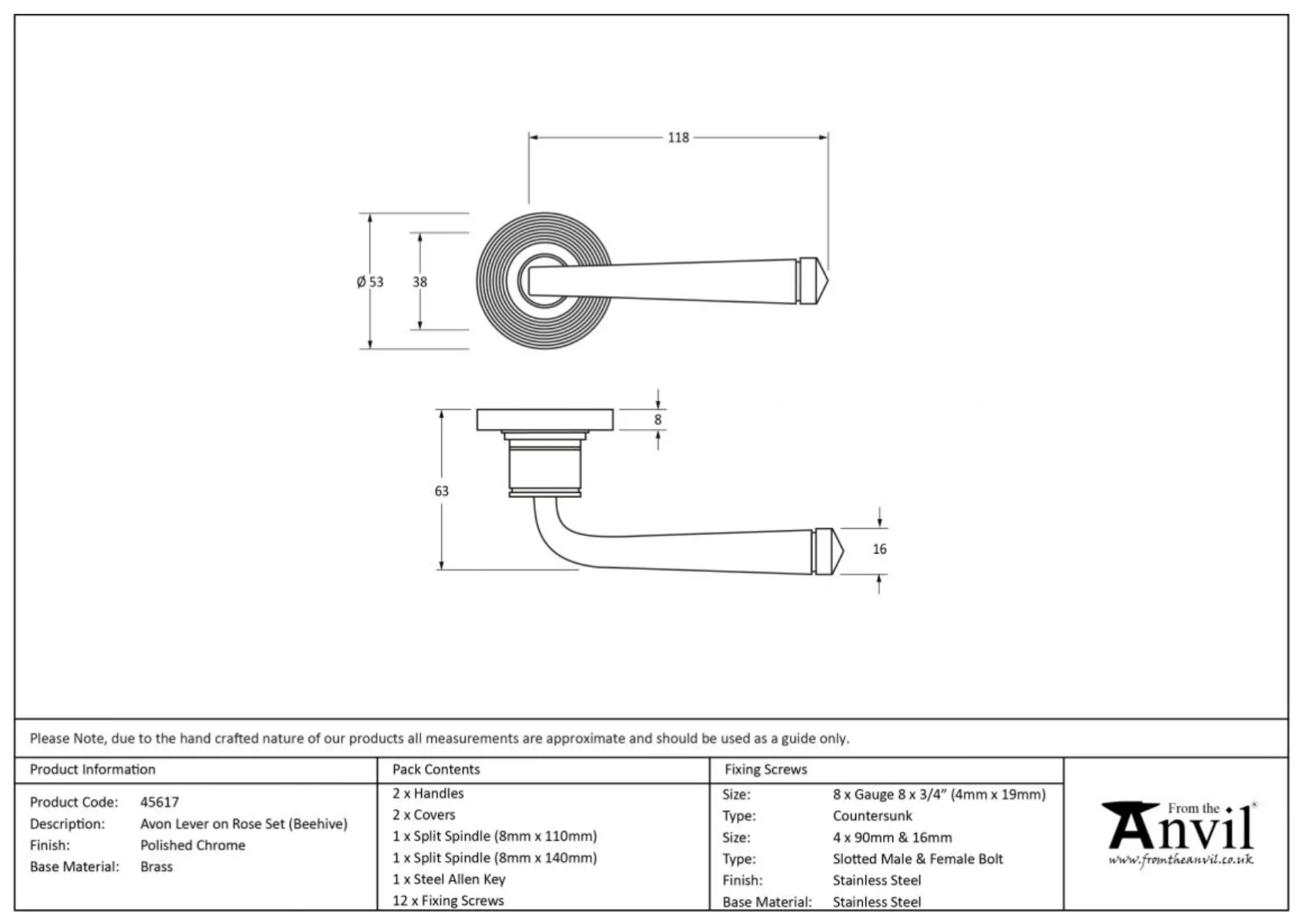 Set From The Anvil Polished Chrome Avon Lever On Beehive Rose | 45617 - Image 3