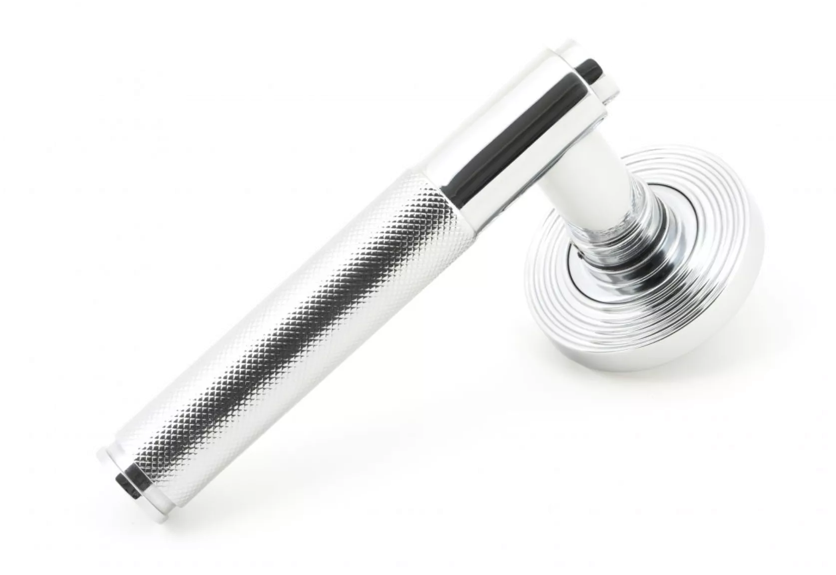Polished Chrome Brompton Knurled Sprung Lever On BeehiveĀ rose | 45665