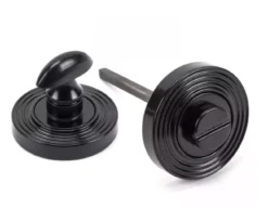 From The Anvil Black Round Bathroom Beehive Thumbturn Set | 45745