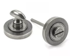 From The Anvil Pewter Round Bathroom Plain Thumbturn Set | 45751