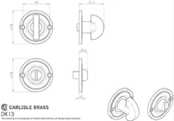 Delamain Polished Brass Small Snib Turn And Release | DK13PB