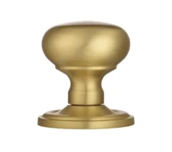 CARLISLE Set Manital Satin Brass Concealed Fix Victorian Mushroom Mortice Knob | M35CSB