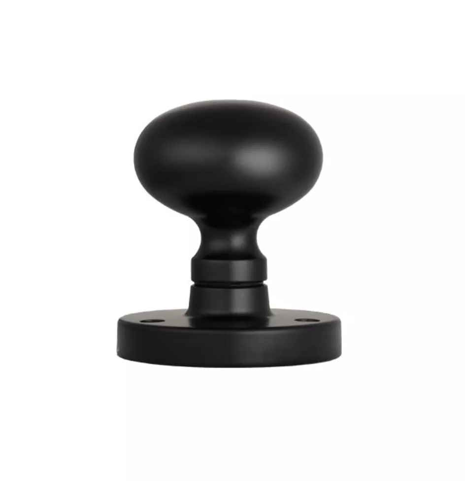 CARLISLE Set Manital Matt Black Victorian Mushroom Mortice Knob | M35MB