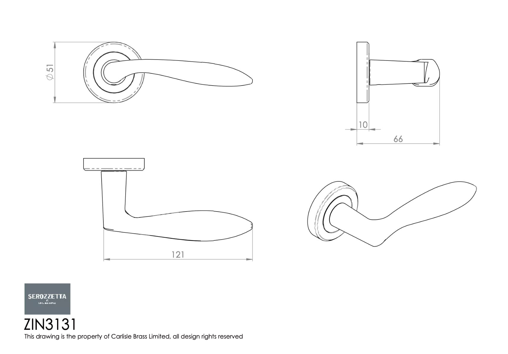 Set Carlisle Brass Polished Chrome Serozzetta Shark Lever On Round Rose | ZIN3131PC - Image 2