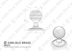 Delamain Polished Chrome Reeded Mortice Knob Furniture | DK37CCP