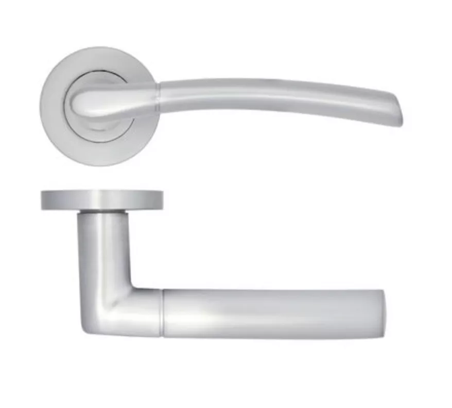 Satin Chrome Andorra Lever Handle On Rose | ZPA100SC