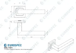 CARLISLE Set Satin Stainless Steel SSL Alvar Lever On Square Rose | SSL1401SSS