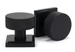 Matt Black Brompton Mortice/Rim Knob Set (Square) | 46801
