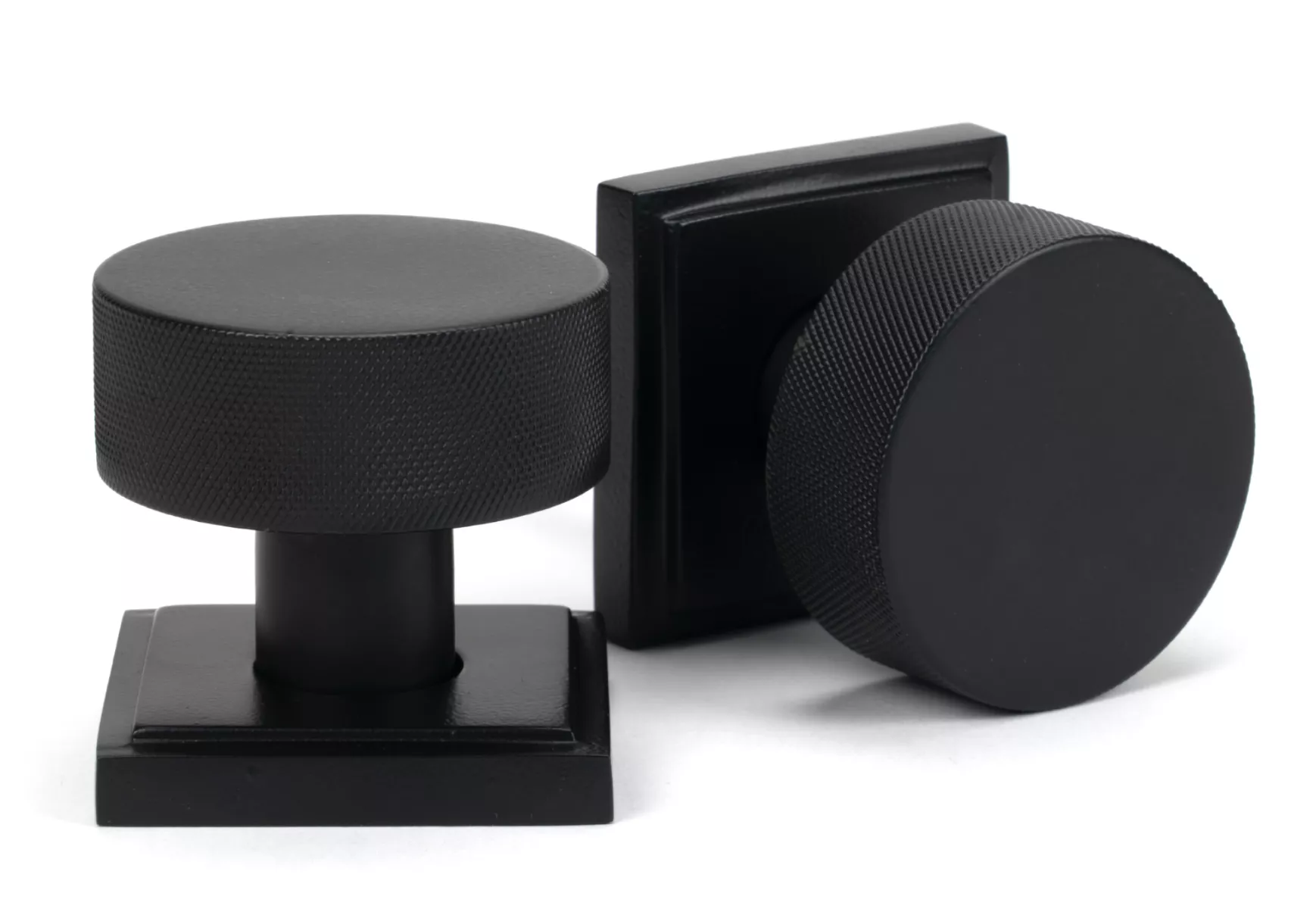 Matt Black Brompton Mortice/Rim Knob Set (Square) | 46801