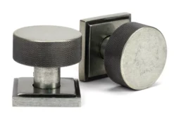 Pewter Brompton Mortice/Rim Knob Set (Square) | 46805