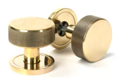 Aged Brass Brompton Mortice/Rim Knob Set (Plain) | 46774