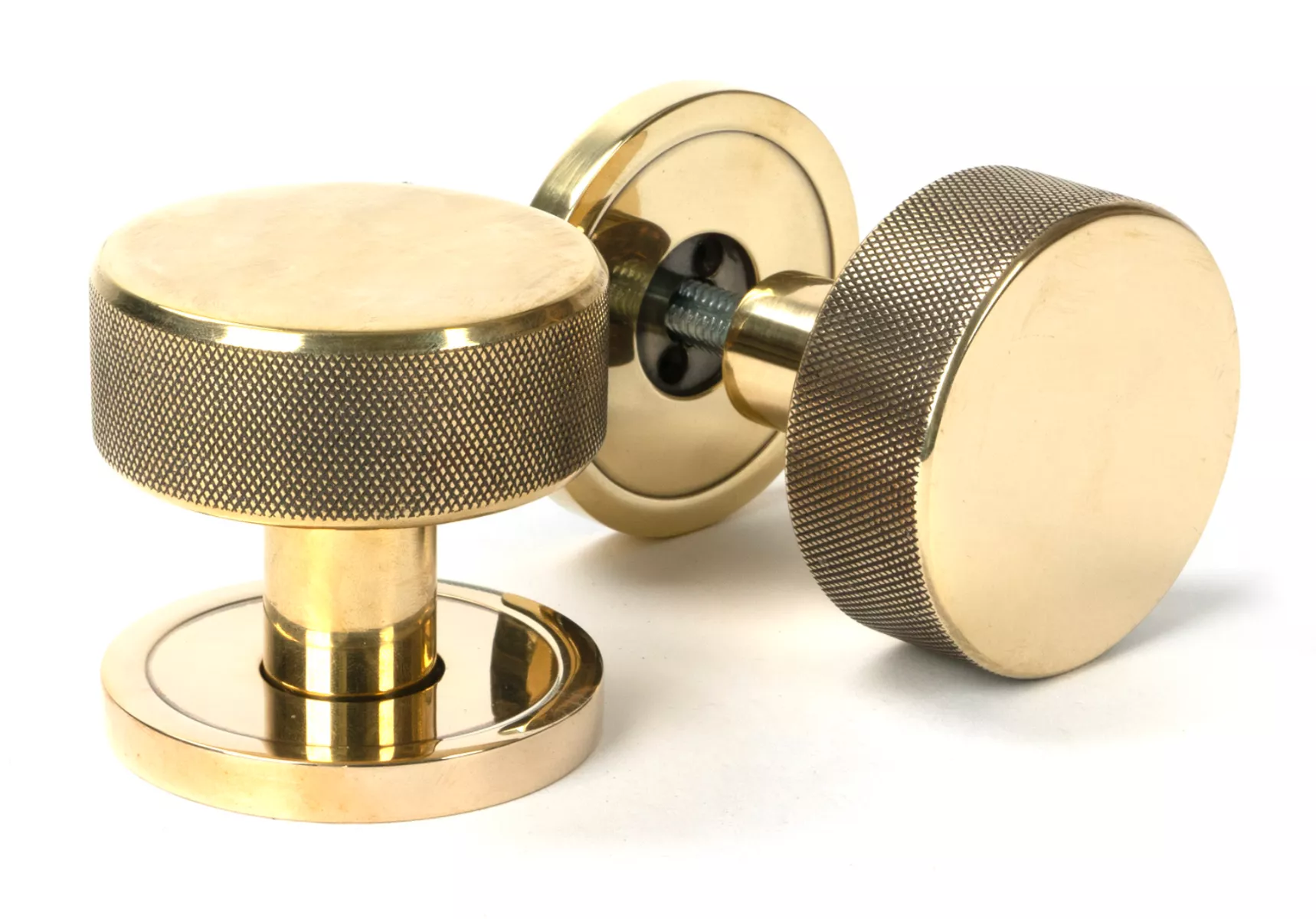 Aged Brass Brompton Mortice/Rim Knob Set (Plain) | 46774