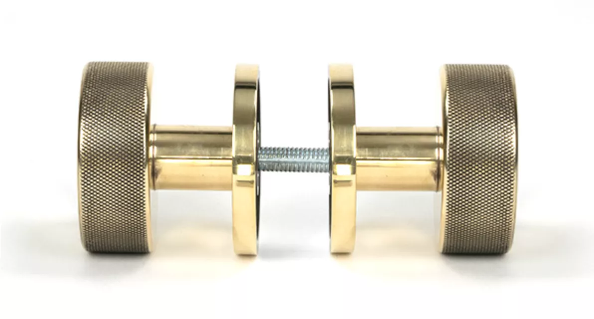 Aged Brass Brompton Mortice/Rim Knob Set (Plain) | 46774 - Image 3