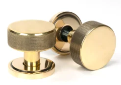 Aged Brass Brompton Mortice/Rim Knob Set (Art Deco) | 46775