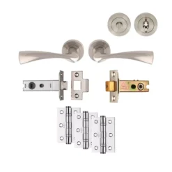 Satin Nickel Sinatra Bathroom Pack - Ultimate Door Pack