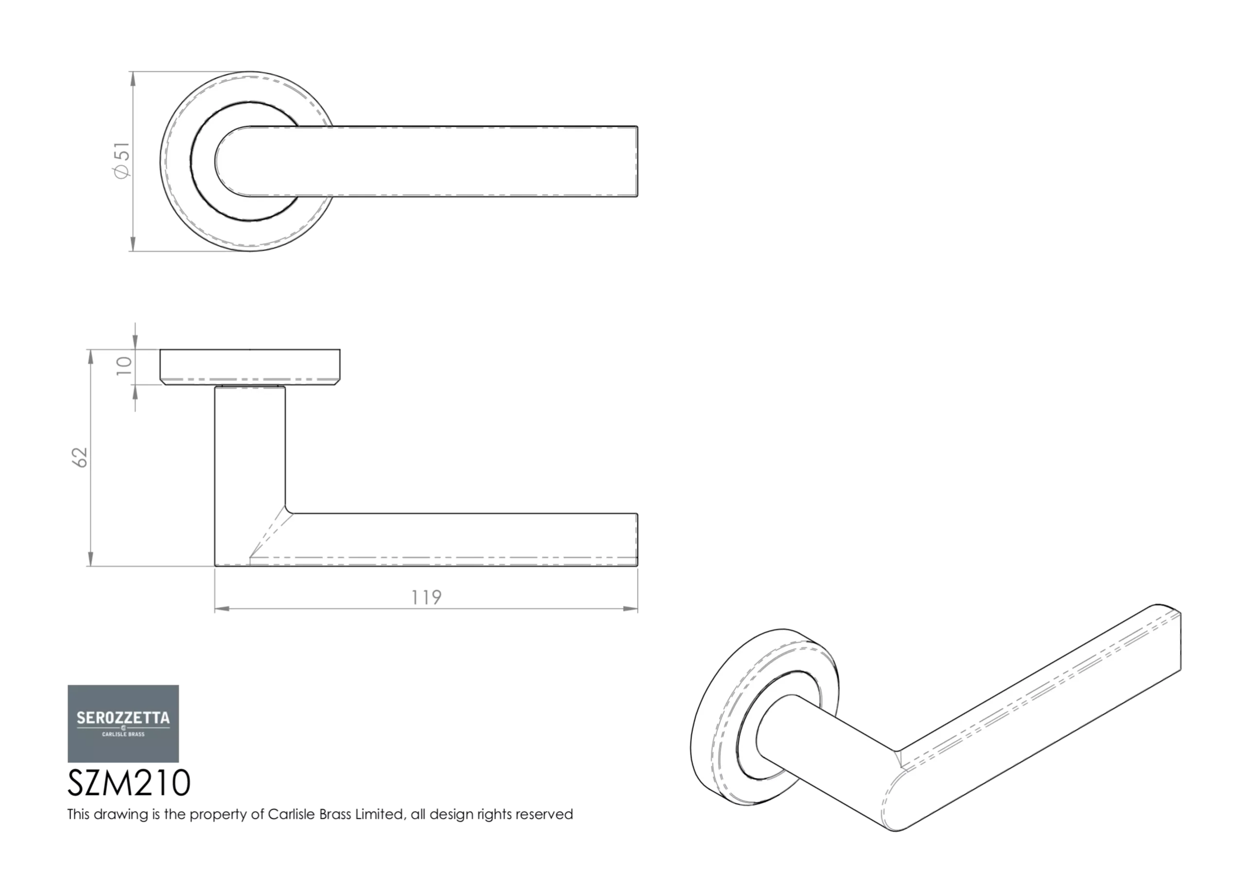 Set Carlisle Brass Matt Black Serozzetta Edge Lever On Round Rose | SZM210MB - Image 5
