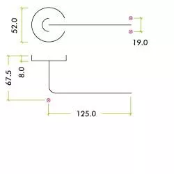 Set Satin Stainless Steel Lever On Round Rose - Image 2