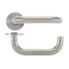 Set Satin Stainless Steel RTD 19mm Lever Furniture With Push On Rose | VS030SS