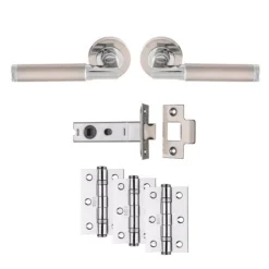 Satin Nickel / Polished Chrome Belas Latch Pack - Ultimate Door Pack