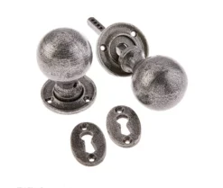Frelan 73x53mm Round Mortice Knob Patina Pewter Finish