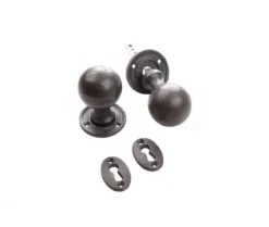73x53mm Frelan Round Mortice Knob Black Finish
