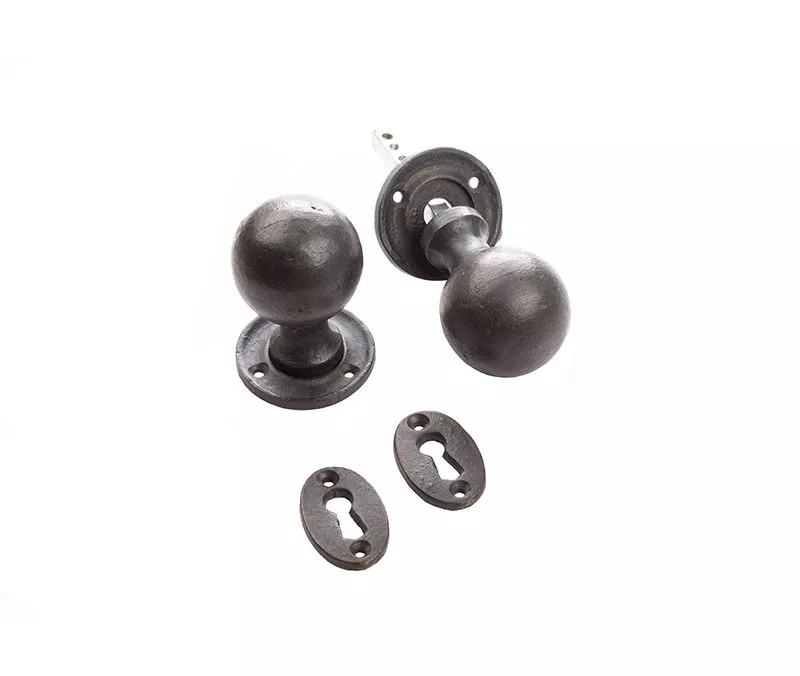 73x53mm Frelan Round Mortice Knob Black Finish