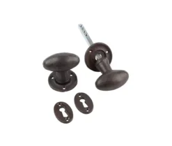 Frelan 65X61mm Oval Mortice Knob Black Finish