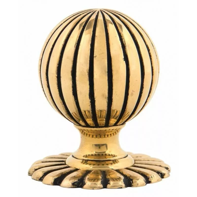 From The Anvil Set Polished Brass Flower Mortice Knob