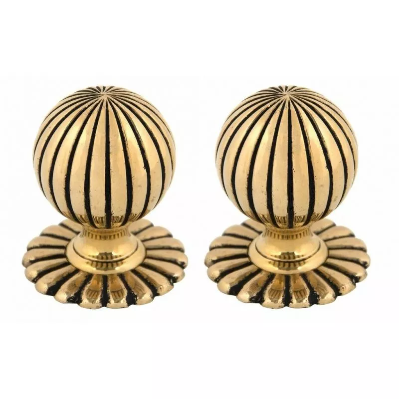 From The Anvil Set Polished Brass Flower Mortice Knob - Image 2