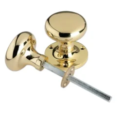 Set Polished Brass Mushroom Rim Knob Furniture