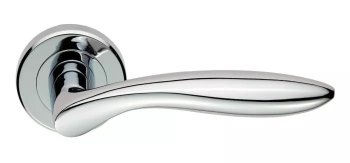 Set Carlisle Brass Polished Chrome Serozzetta Shark Lever On Round Rose | ZIN3131PC